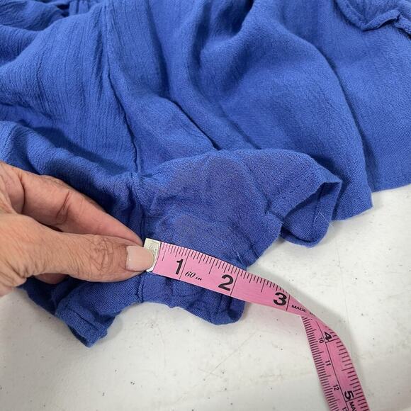 Lovers + Friends Carmella Embroidered Romper Size Small Blue Pockets - Picture 13 of 13